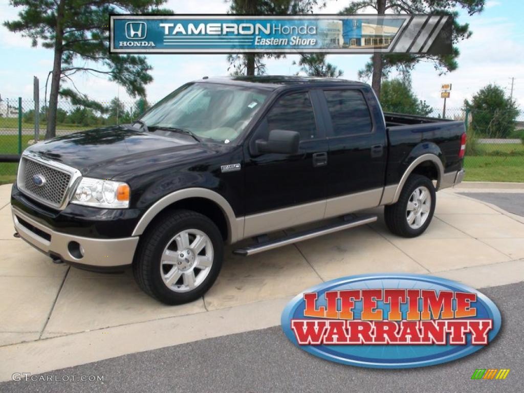 2007 F150 Lariat SuperCrew 4x4 - Black / Tan photo #1