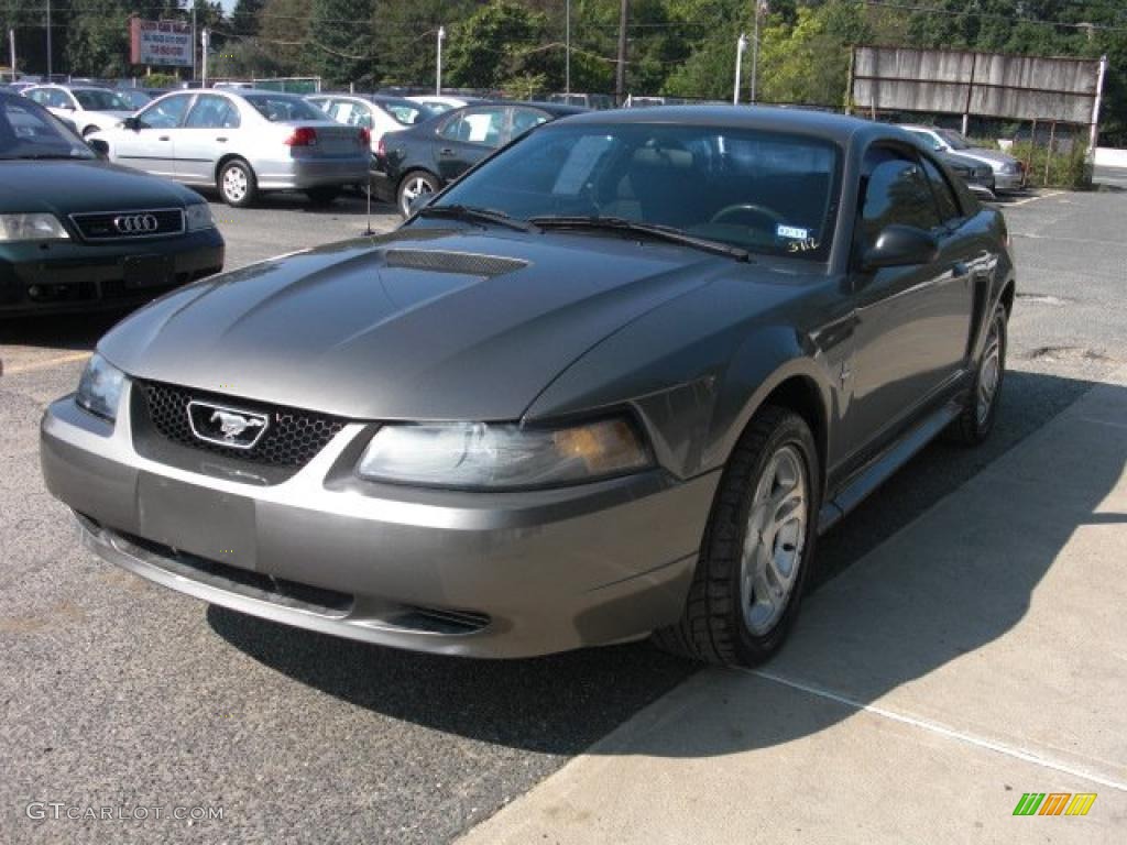 2002 Mustang V6 Coupe - Mineral Grey Metallic / Dark Charcoal photo #3