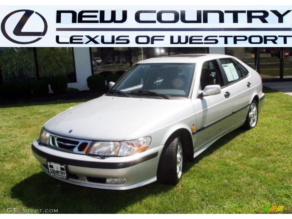 2000 9-3 SE Sedan - Silver Mica Metallic / Black Leather photo #1