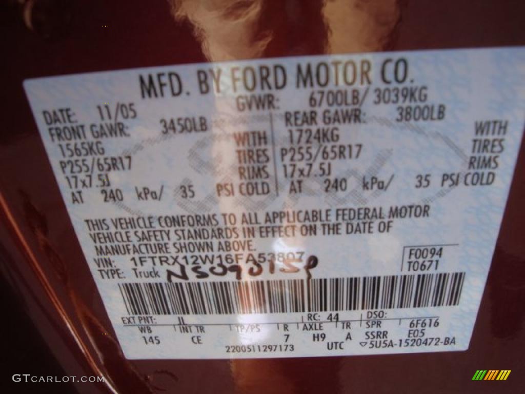 2006 F150 XLT SuperCab - Dark Toreador Red Metallic / Medium/Dark Flint photo #19