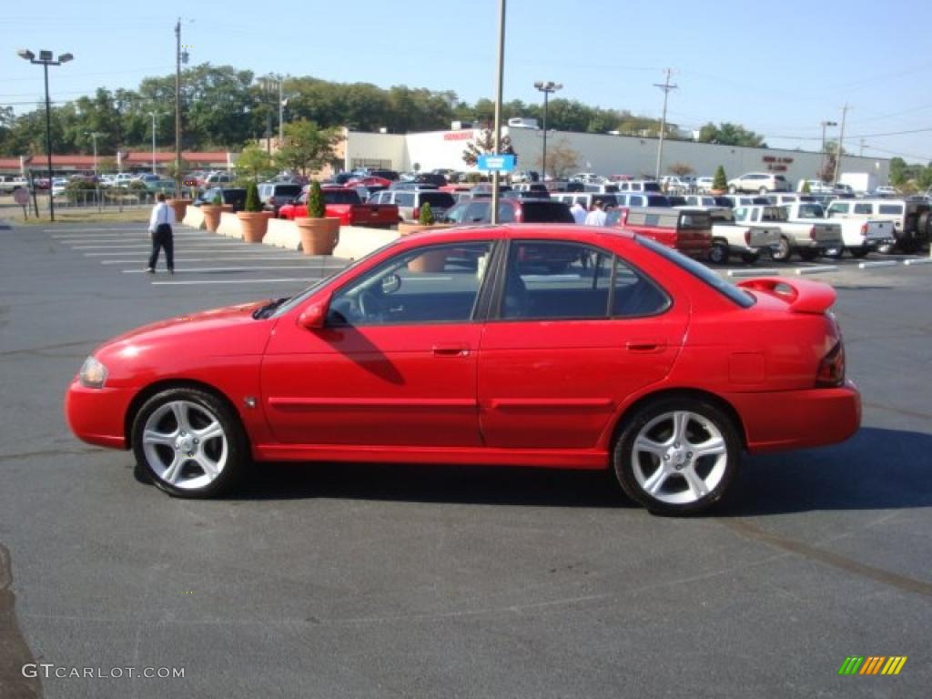 2004 Sentra SE-R - Aztec Red / Charcoal photo #6