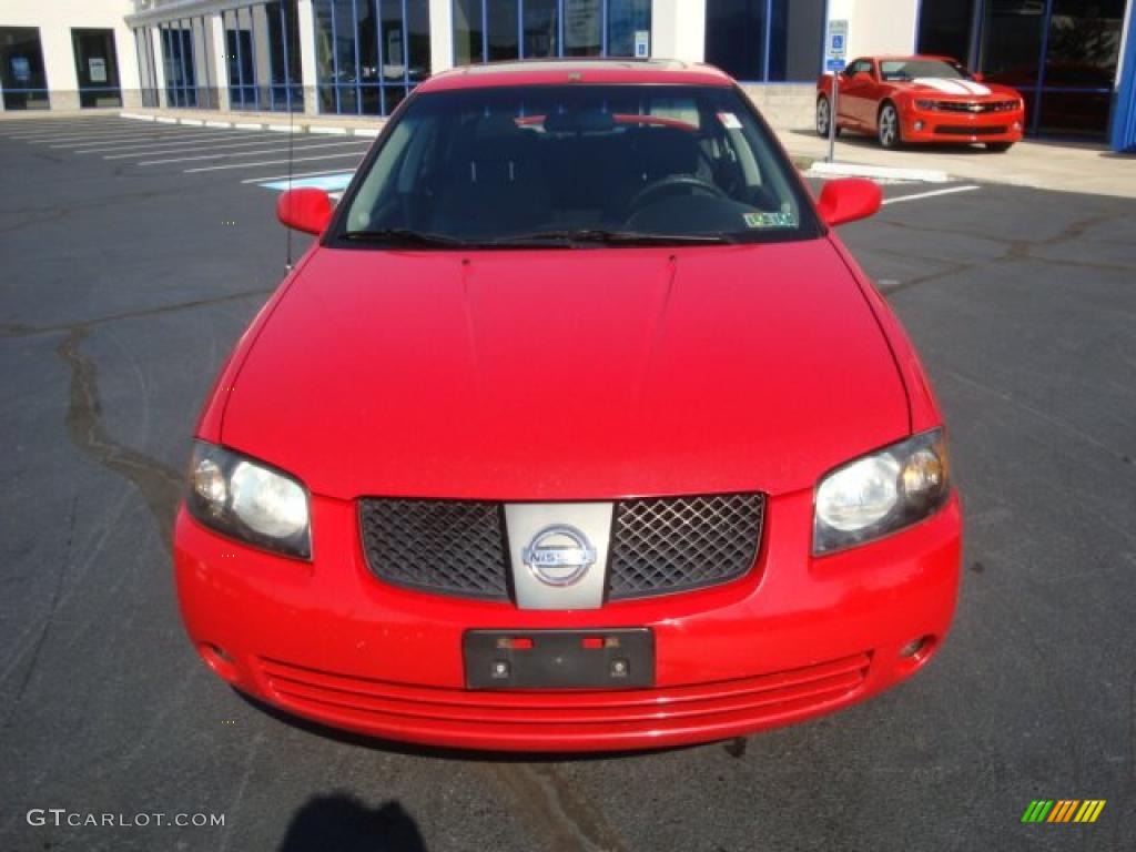 2004 Sentra SE-R - Aztec Red / Charcoal photo #8