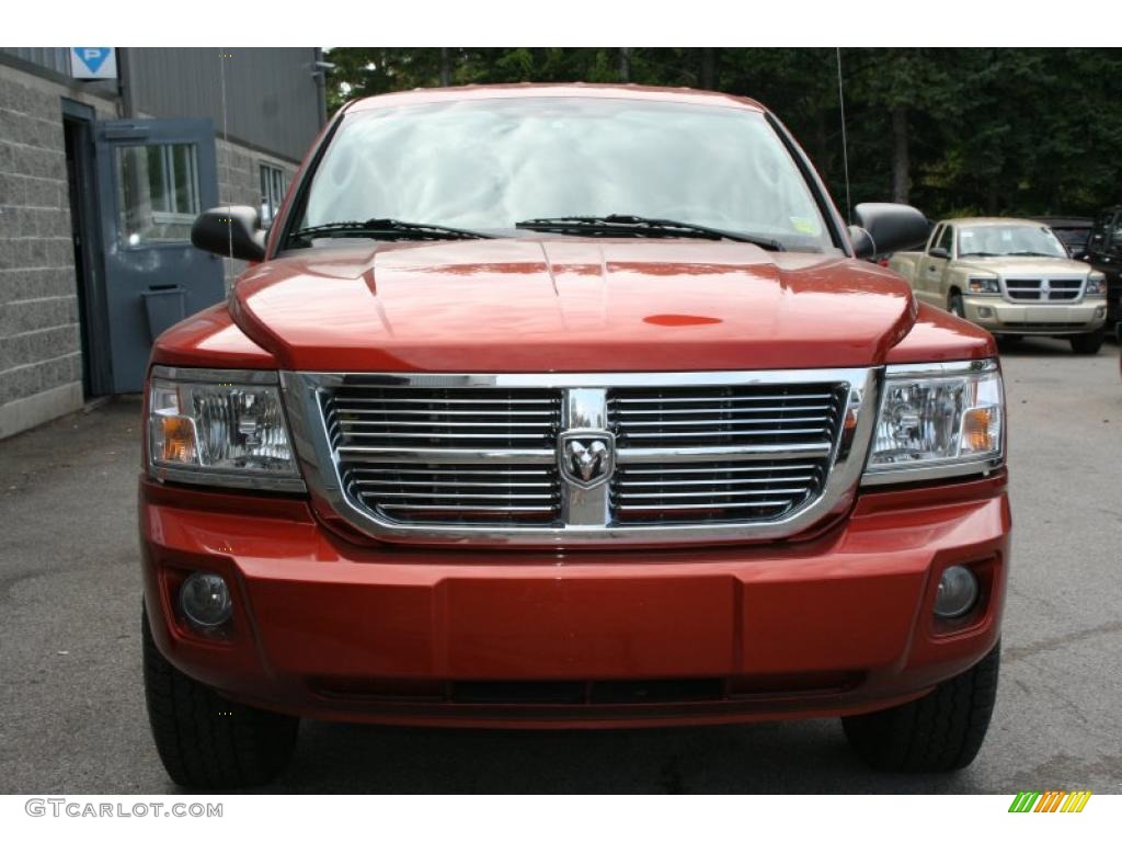 2008 Dakota Laramie Crew Cab 4x4 - Sunburst Orange Pearl / Dark Slate Gray/Medium Slate Gray photo #6