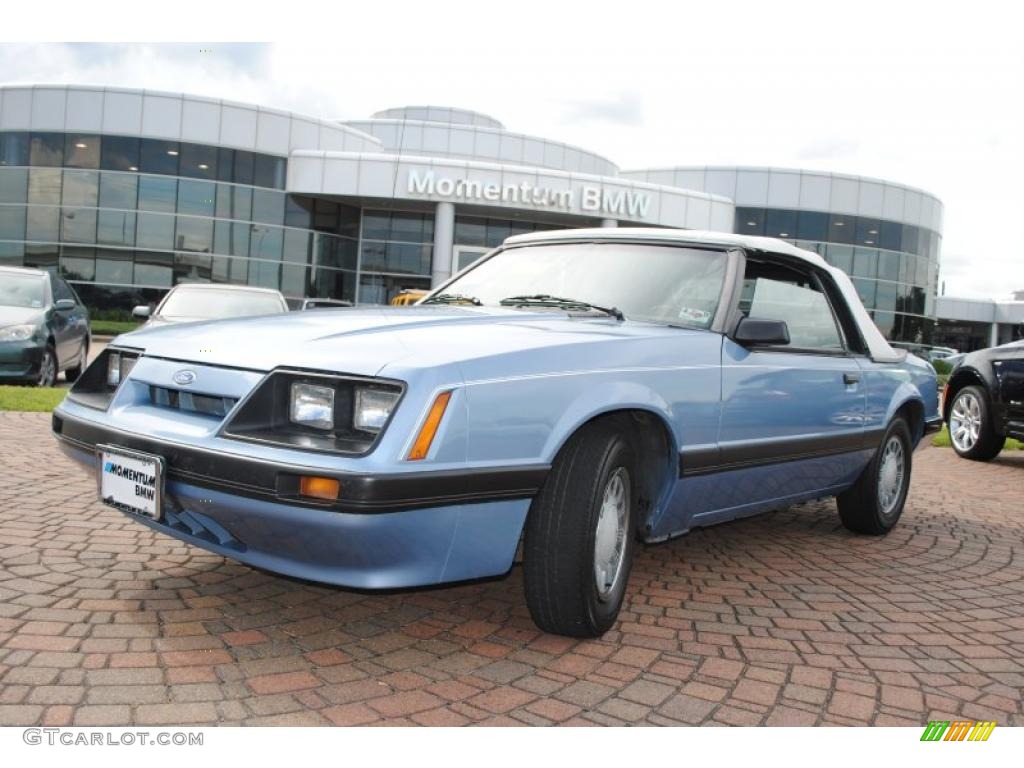 1986 Mustang LX Convertible - Light Regatta Blue Metallic / Blue photo #1