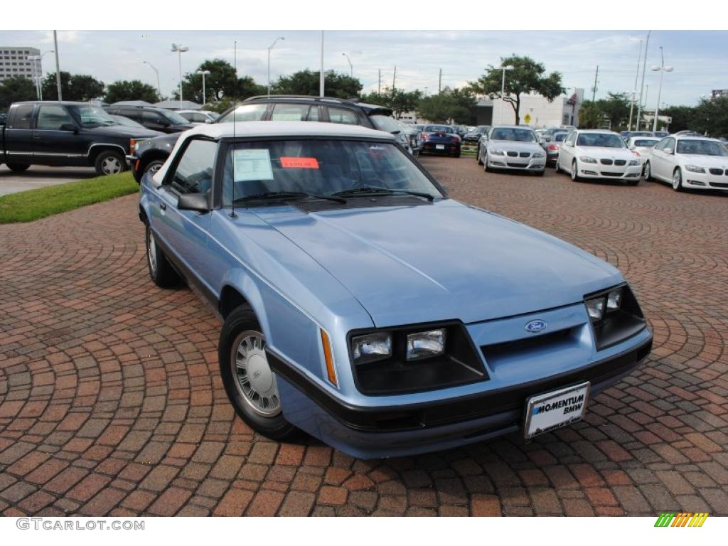 1986 Mustang LX Convertible - Light Regatta Blue Metallic / Blue photo #7