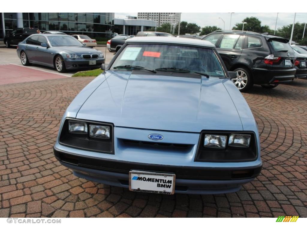 1986 Mustang LX Convertible - Light Regatta Blue Metallic / Blue photo #8