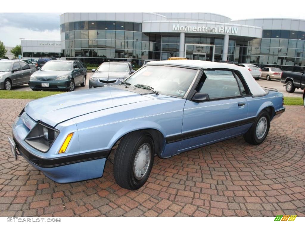 1986 Mustang LX Convertible - Light Regatta Blue Metallic / Blue photo #16