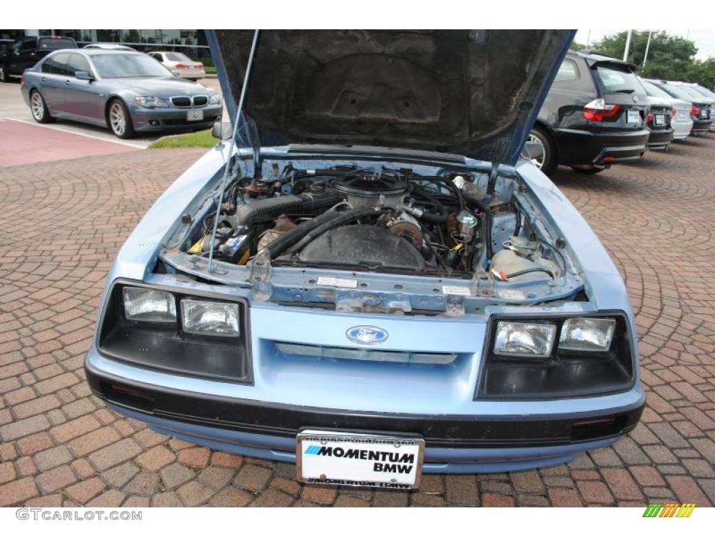 1986 Mustang LX Convertible - Light Regatta Blue Metallic / Blue photo #18