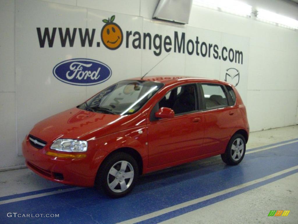 2007 Aveo 5 LS Hatchback - Sport Red / Charcoal Black photo #1