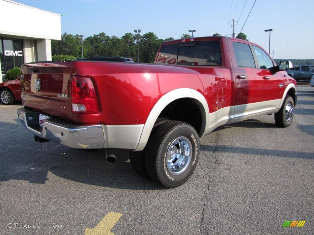 2010 Ram 3500 Laramie Crew Cab 4x4 Dually - Inferno Red Crystal Pearl / Dark Slate photo #7