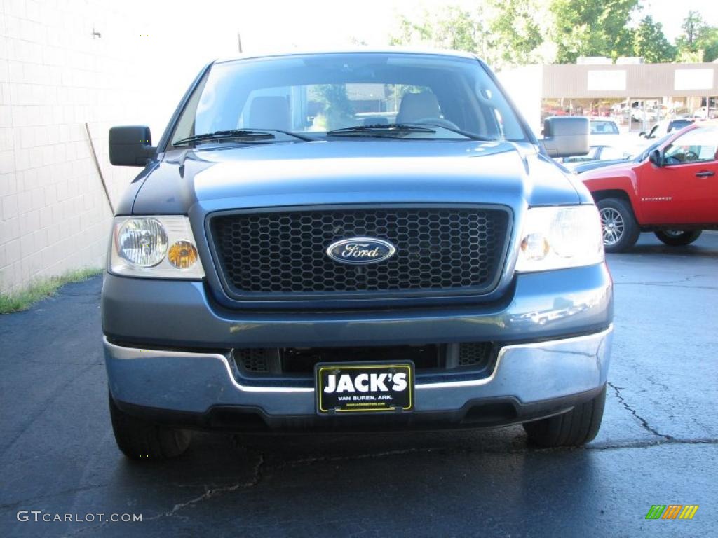 2005 F150 XLT SuperCrew - Medium Wedgewood Blue Metallic / Tan photo #3