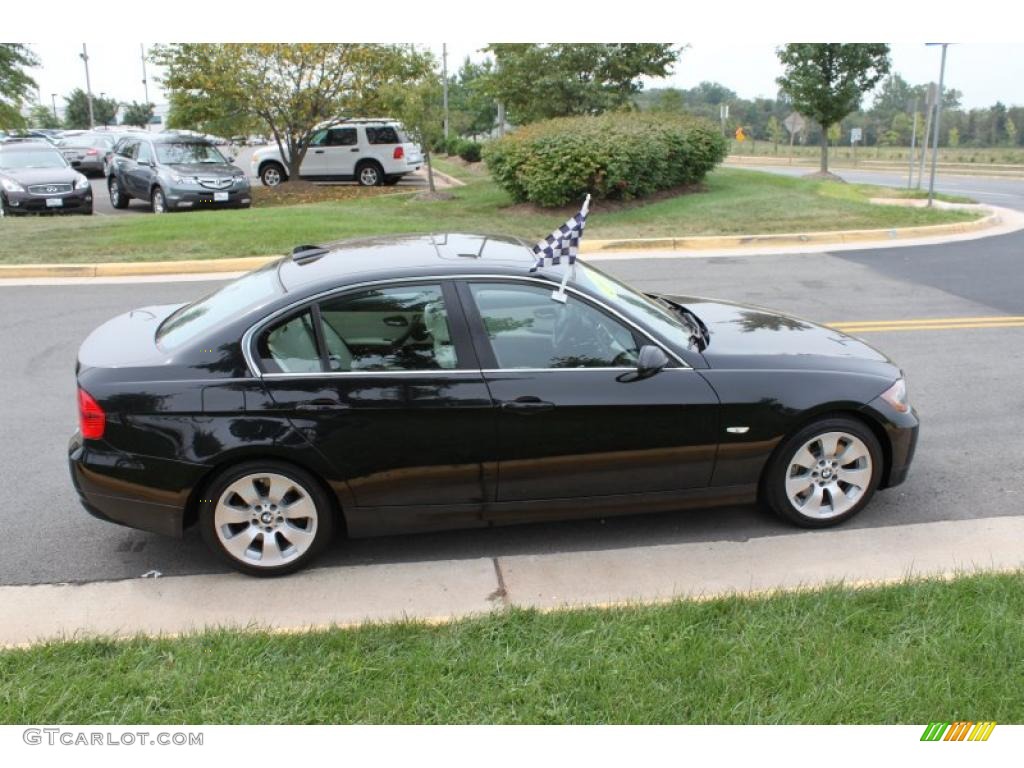 2007 3 Series 335xi Sedan - Jet Black / Cream Beige Dakota Leather photo #7