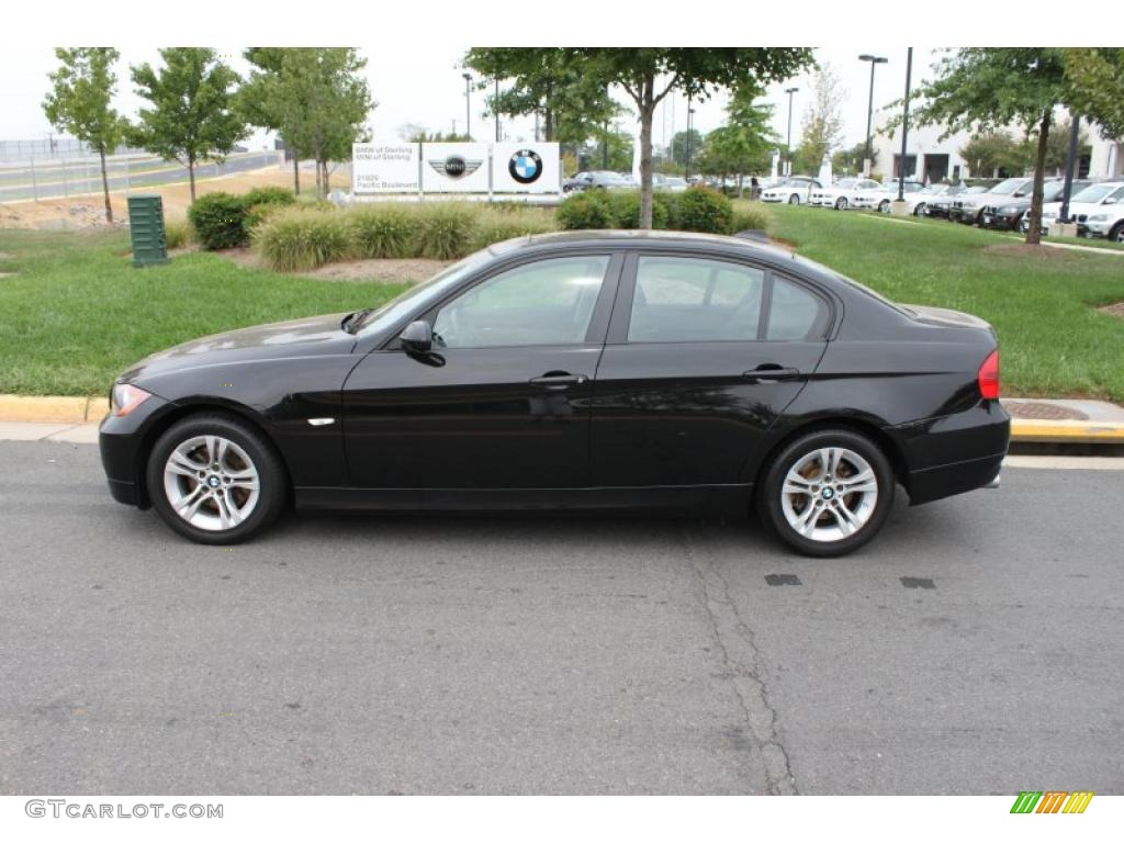 2008 3 Series 328xi Sedan - Jet Black / Black photo #3