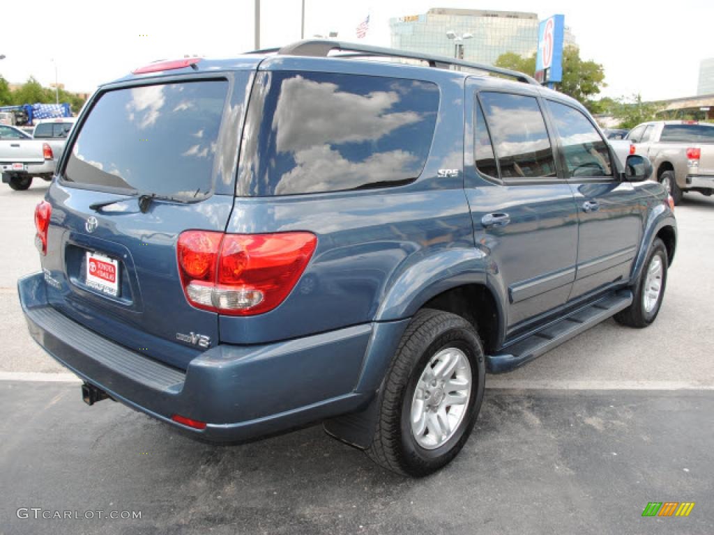 2005 Sequoia SR5 - Blue Steel Metallic / Taupe photo #5