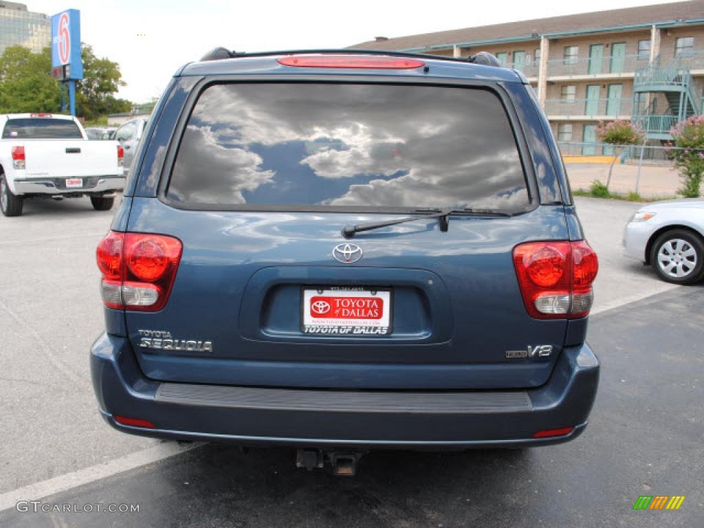 2005 Sequoia SR5 - Blue Steel Metallic / Taupe photo #6