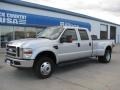 2008 Silver Metallic Ford F350 Super Duty Lariat Crew Cab 4x4 Dually  photo #2