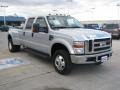 2008 Silver Metallic Ford F350 Super Duty Lariat Crew Cab 4x4 Dually  photo #15