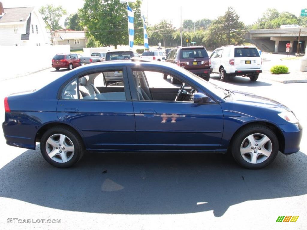 2004 Civic EX Sedan - Eternal Blue Pearl / Gray photo #6