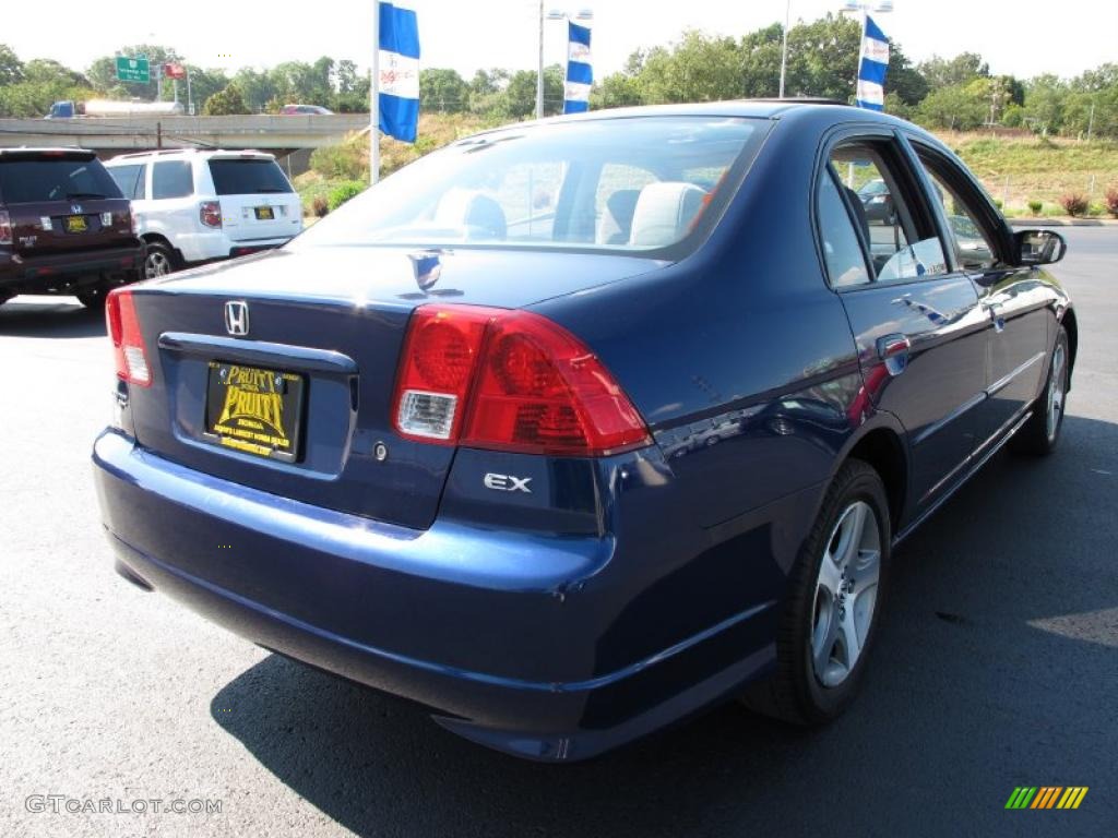 2004 Civic EX Sedan - Eternal Blue Pearl / Gray photo #7