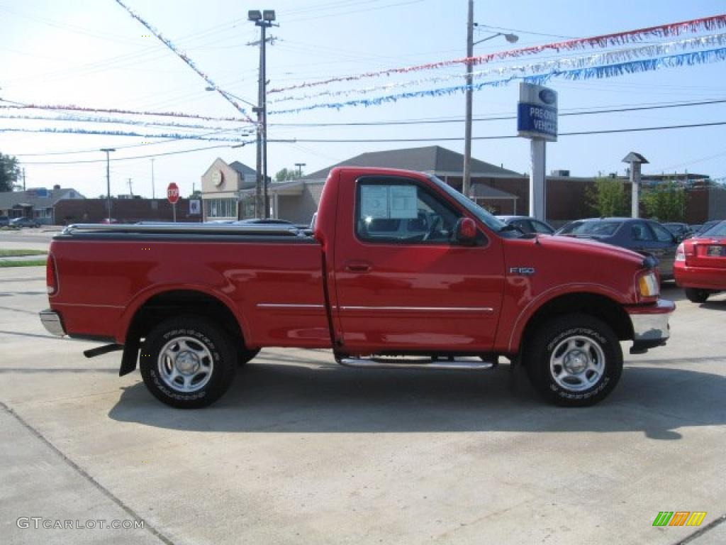 1997 F150 XLT Regular Cab 4x4 - Bright Red / Medium Graphite photo #4