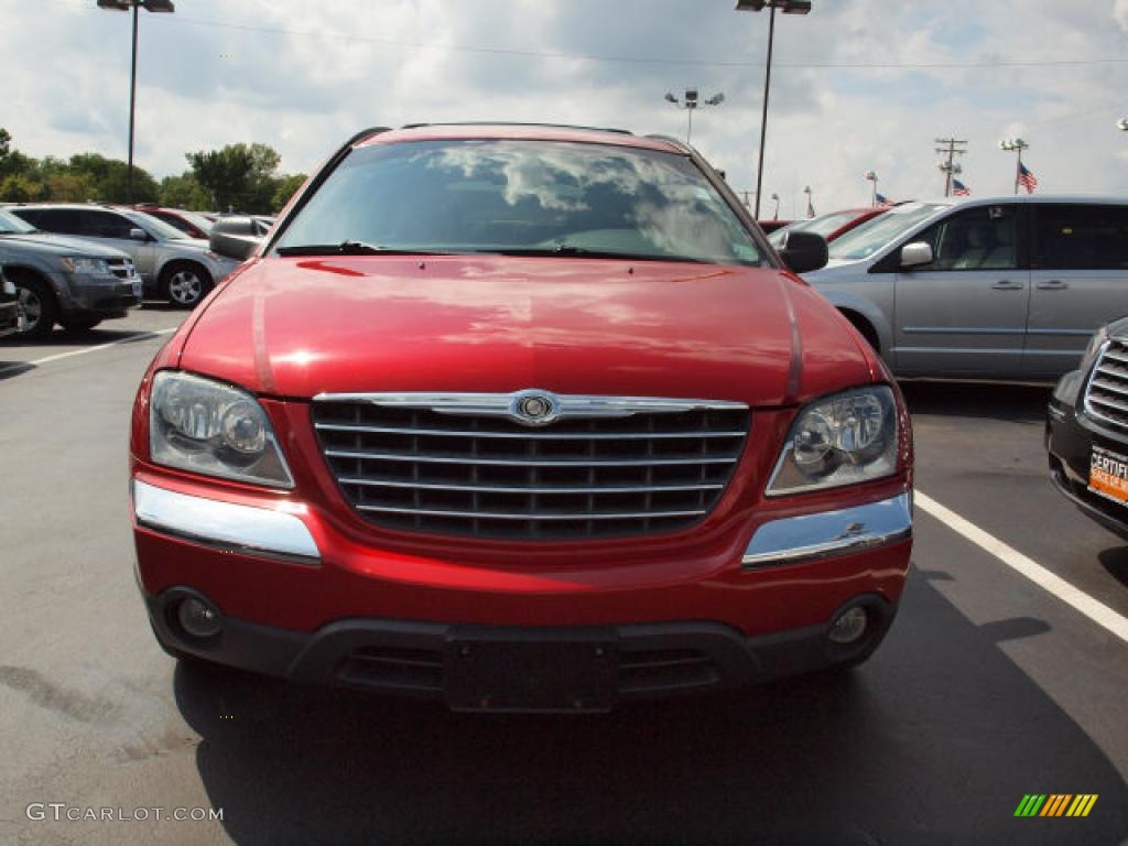 2005 Pacifica Touring AWD - Inferno Red Crystal Pearl / Light Taupe photo #8