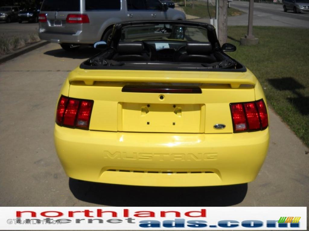 2002 Mustang V6 Convertible - Zinc Yellow / Dark Charcoal photo #3