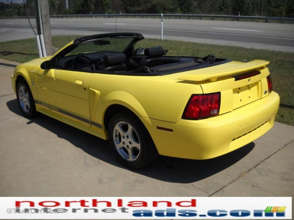 2002 Mustang V6 Convertible - Zinc Yellow / Dark Charcoal photo #4