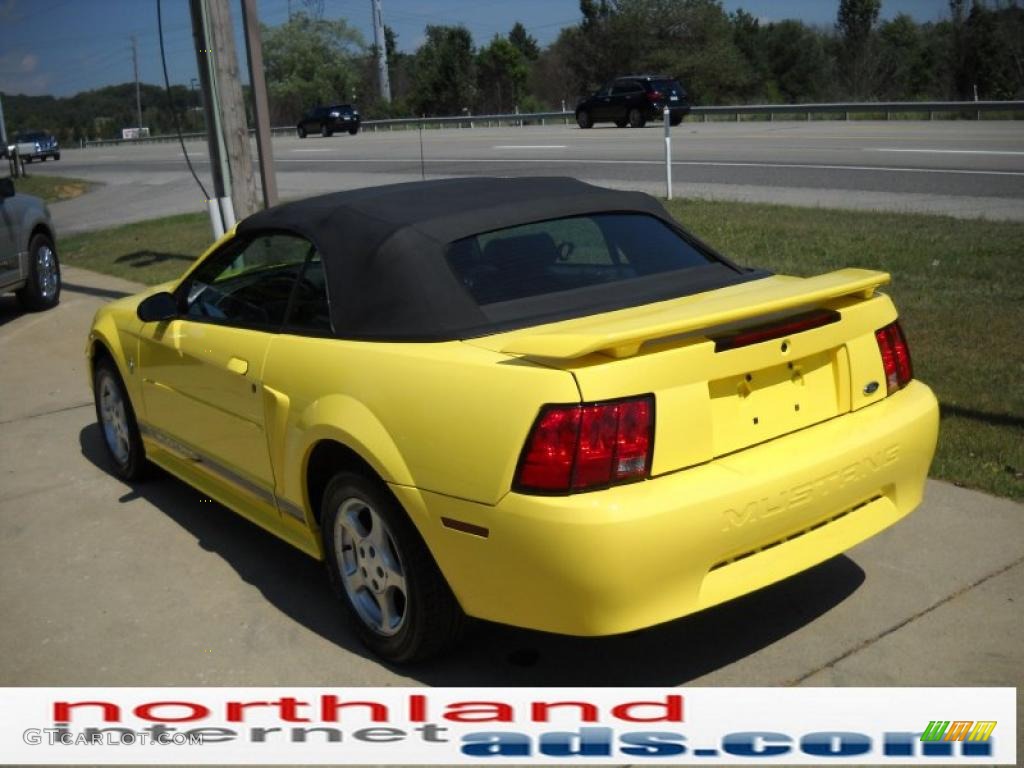 2002 Mustang V6 Convertible - Zinc Yellow / Dark Charcoal photo #5