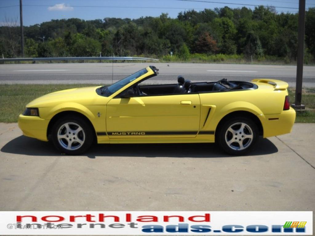 2002 Mustang V6 Convertible - Zinc Yellow / Dark Charcoal photo #6
