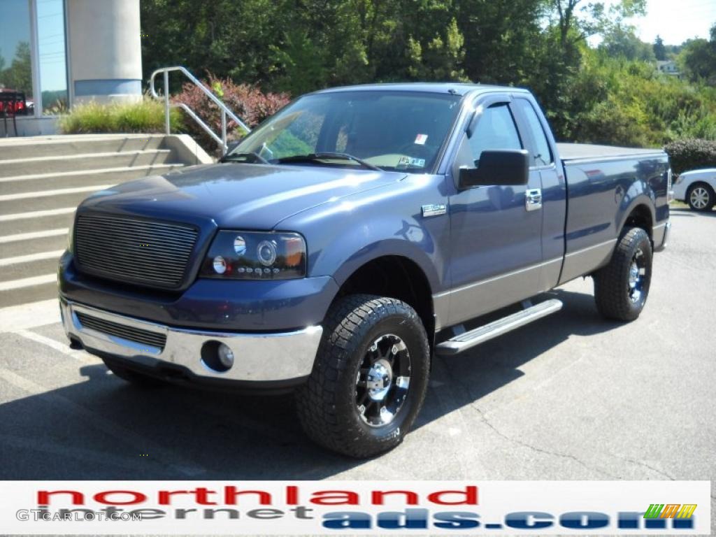 2006 F150 XLT Regular Cab 4x4 - Medium Wedgewood Blue Metallic / Tan photo #2