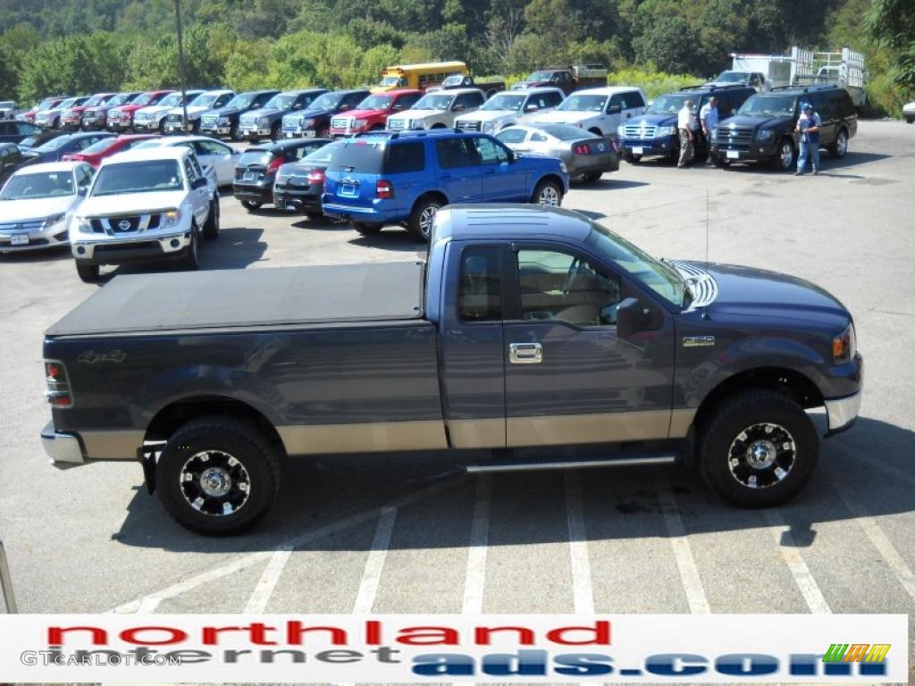 2006 F150 XLT Regular Cab 4x4 - Medium Wedgewood Blue Metallic / Tan photo #5