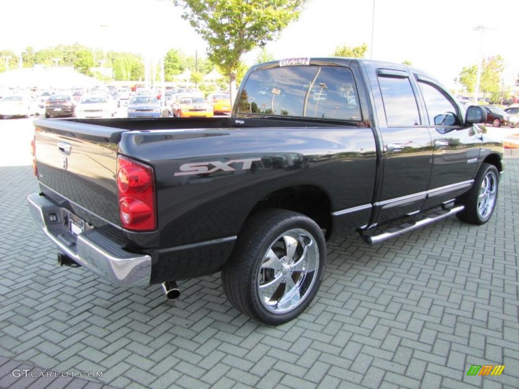 2008 Ram 1500 SXT Quad Cab - Brilliant Black Crystal Pearl / Medium Slate Gray photo #5