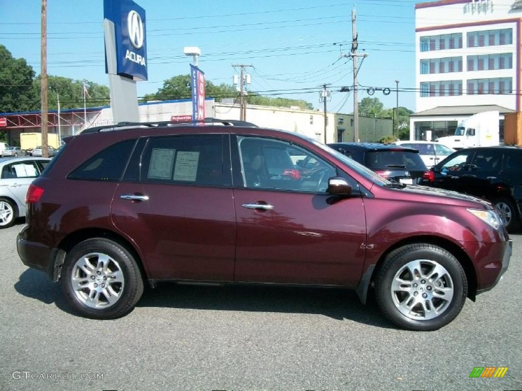 2007 MDX Technology - Dark Cherry Red Pearl / Ebony photo #2