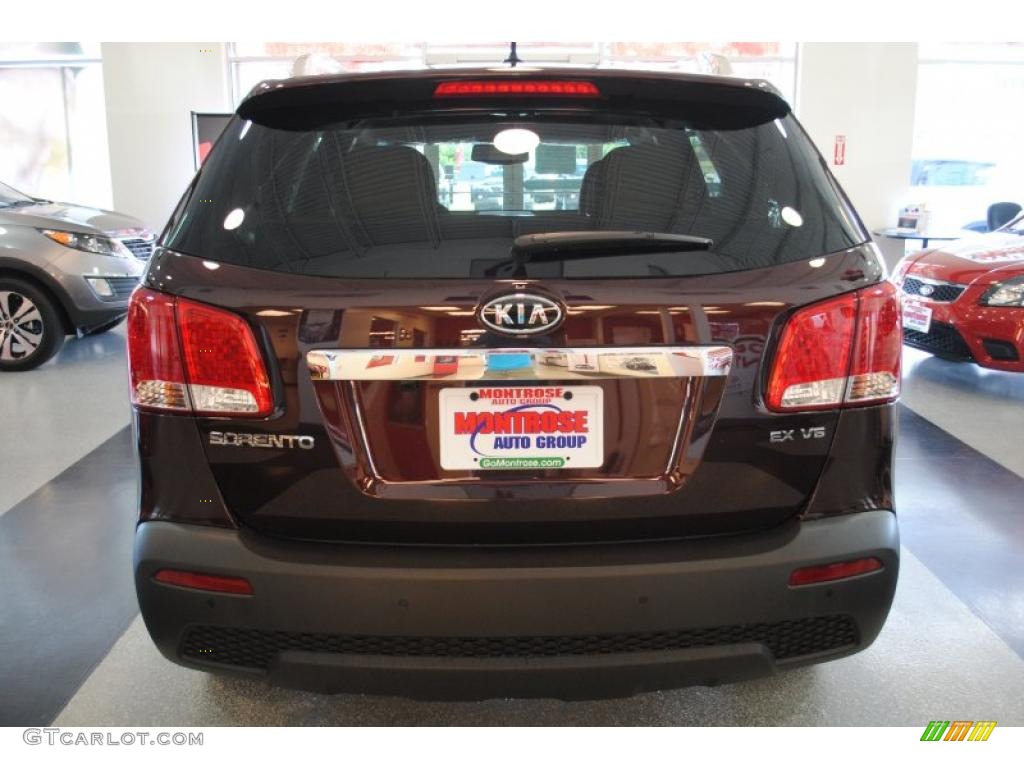 2011 Sorento EX V6 AWD - Dark Cherry / Beige photo #5