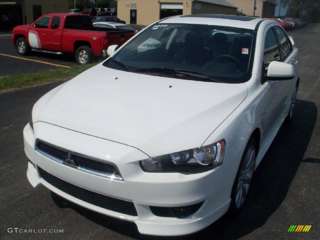 2010 Lancer GTS - Wicked White Metallic / Black photo #1