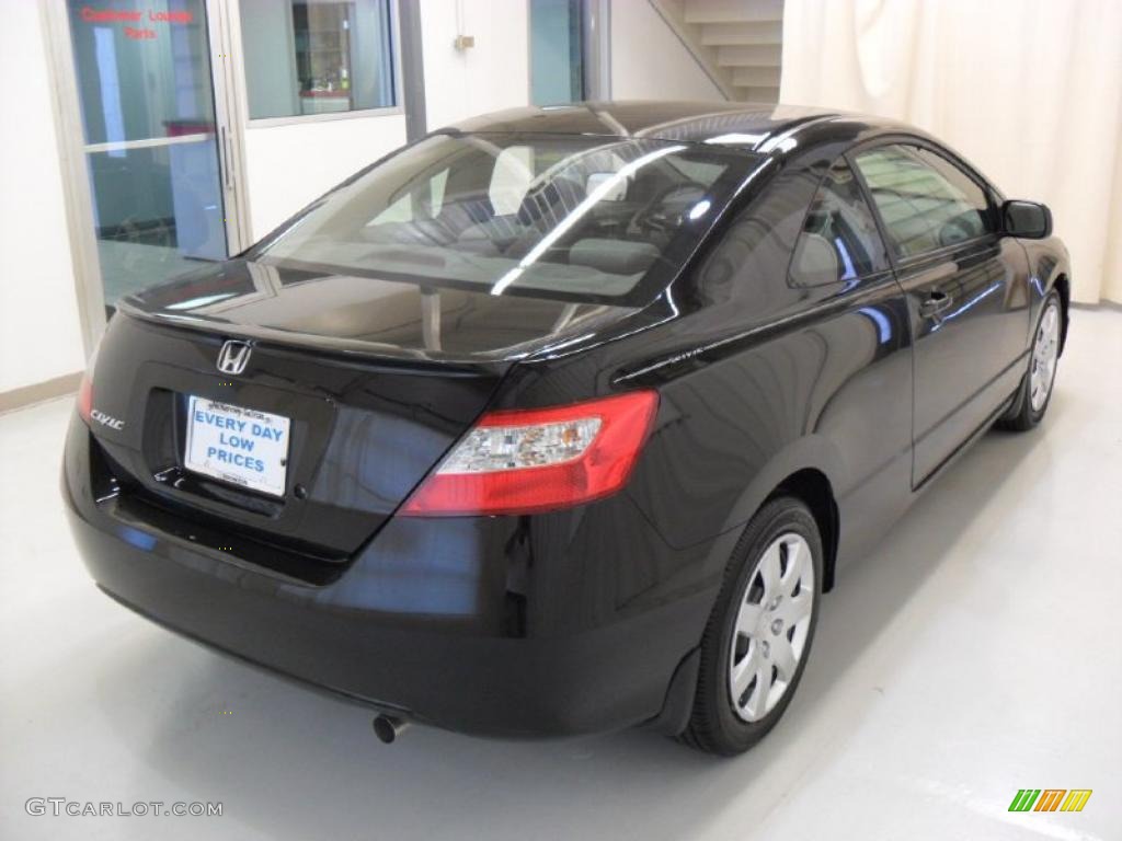 2010 Civic LX Coupe - Crystal Black Pearl / Beige photo #4