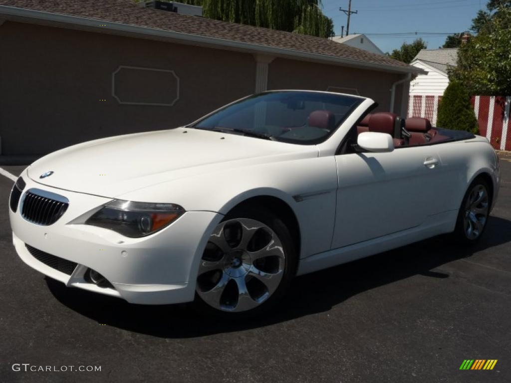 2005 6 Series 645i Convertible - Alpine White / Chateau Red photo #1