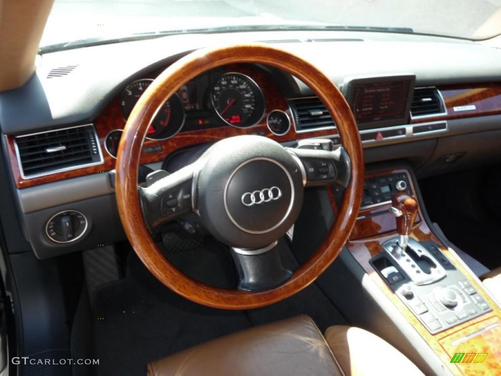 2005 A8 4.2 quattro - Brilliant Black / Black/Amaretto photo #6