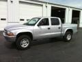 2002 Bright Silver Metallic Dodge Dakota SLT Quad Cab 4x4  photo #2