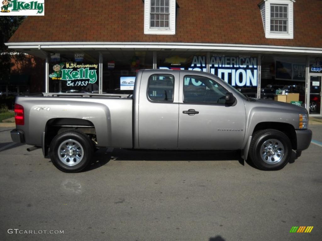 2008 Silverado 1500 LS Extended Cab 4x4 - Graystone Metallic / Dark Titanium photo #2