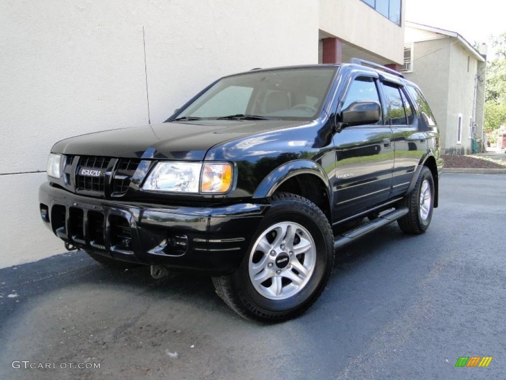 2003 Rodeo S V6 4WD - Ebony Black / Gray photo #1