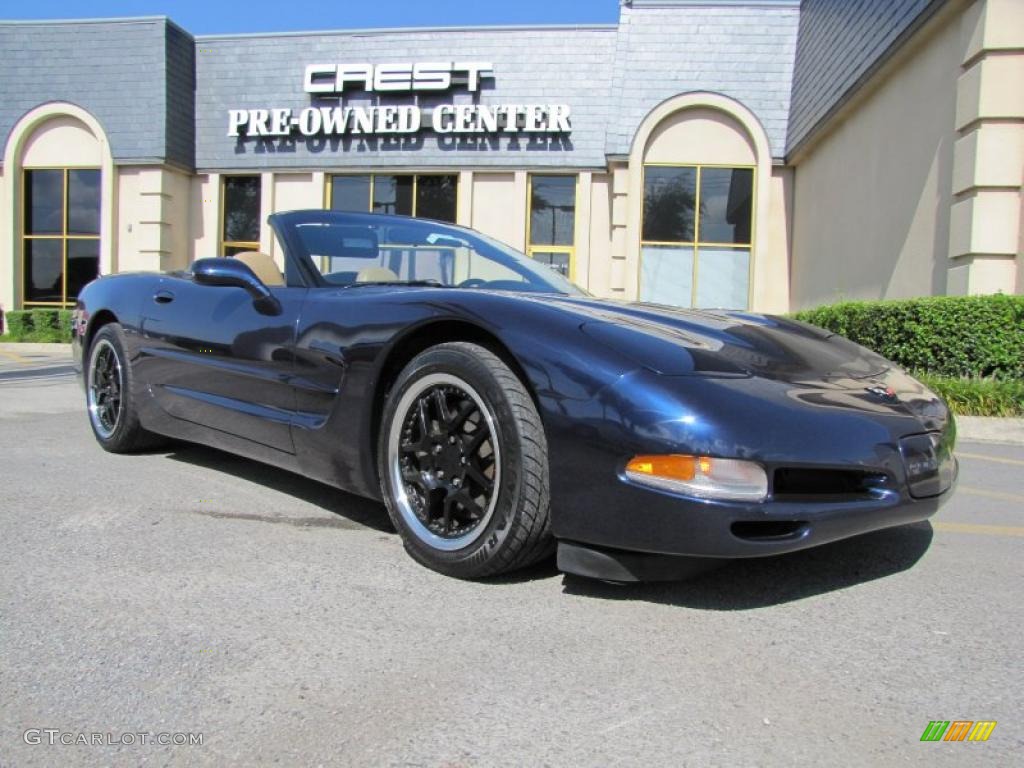 2000 Corvette Convertible - Navy Blue Metallic / Light Oak photo #1