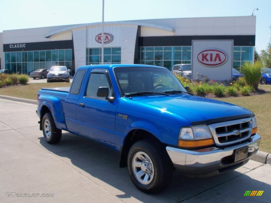 2000 Ranger XLT SuperCab - Bright Atlantic Blue Metallic / Medium Graphite photo #1