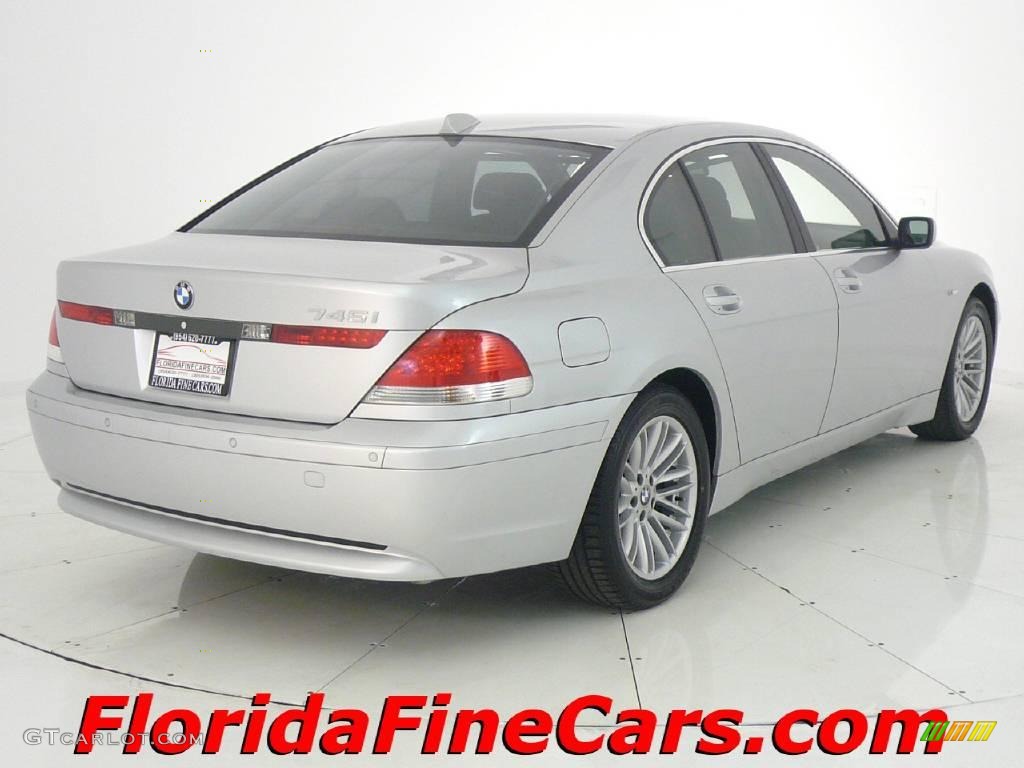 2004 7 Series 745i Sedan - Titanium Silver Metallic / Black/Black photo #2