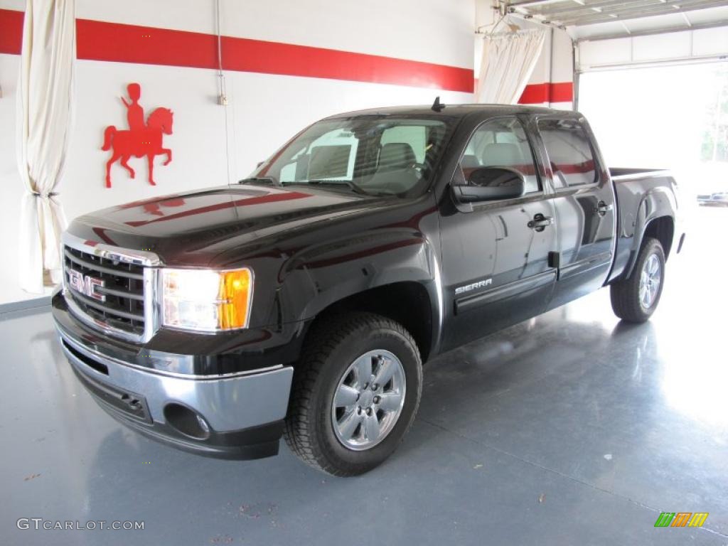 2011 Sierra 1500 SLT Crew Cab 4x4 - Onyx Black / Dark Titanium/Light Titanium photo #1