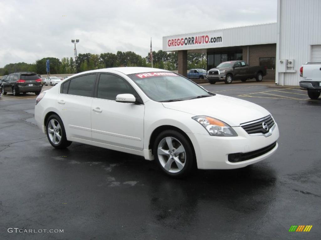 2008 Altima 3.5 SE - Winter Frost Pearl / Charcoal photo #1