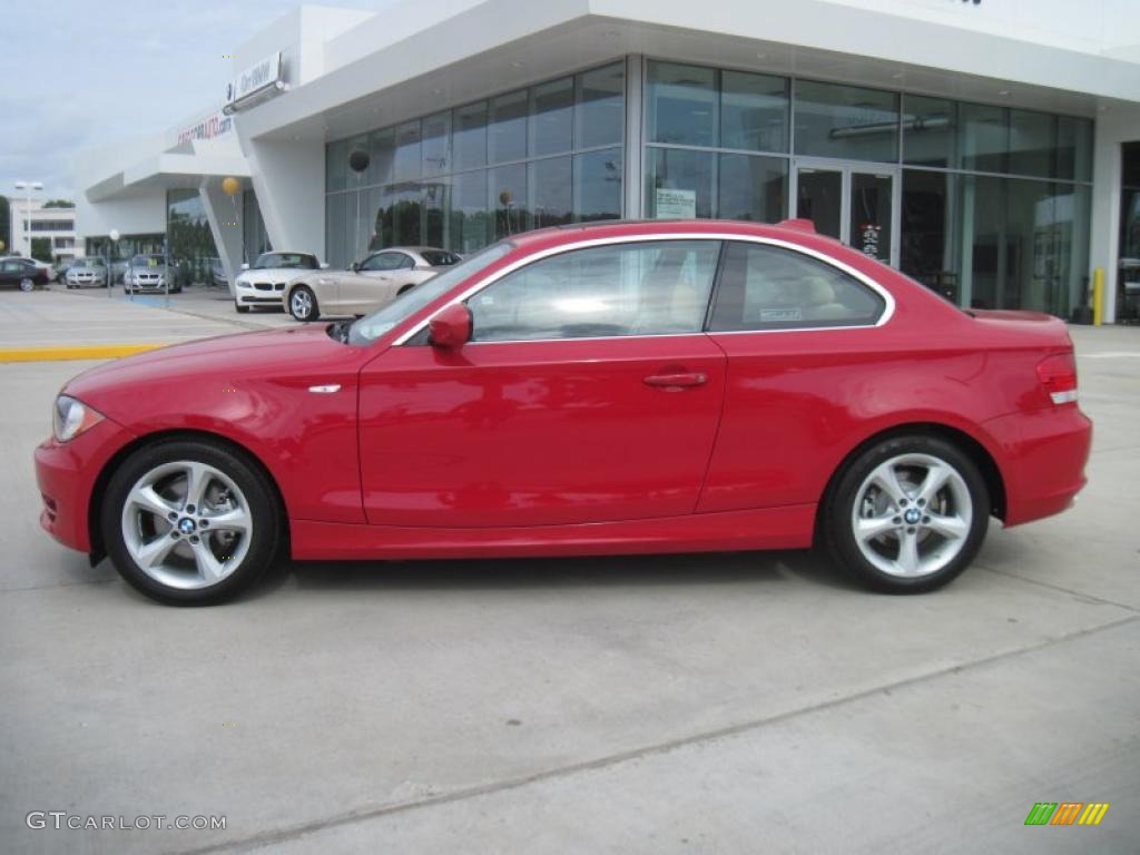 2011 1 Series 128i Coupe - Crimson Red / Savanna Beige photo #3