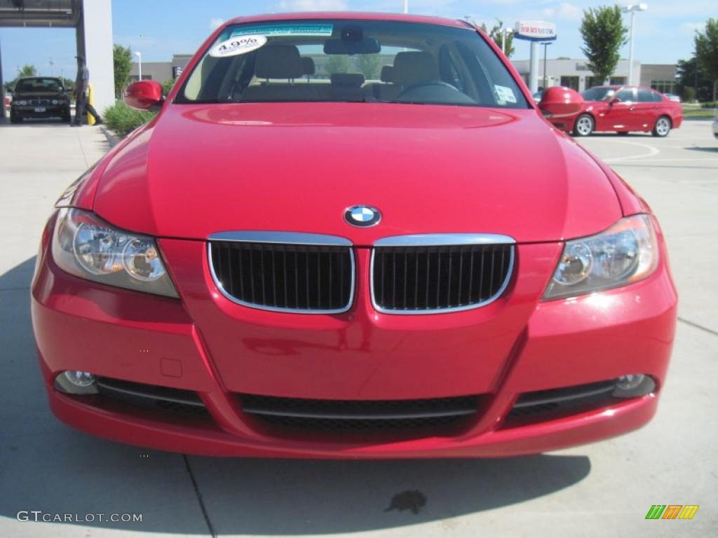 2008 3 Series 328i Sedan - Crimson Red / Beige photo #5