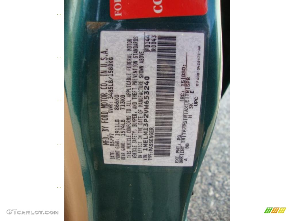 1997 Tracer LS Sedan - Pacific Green Metallic / Medium Prairie Tan photo #43