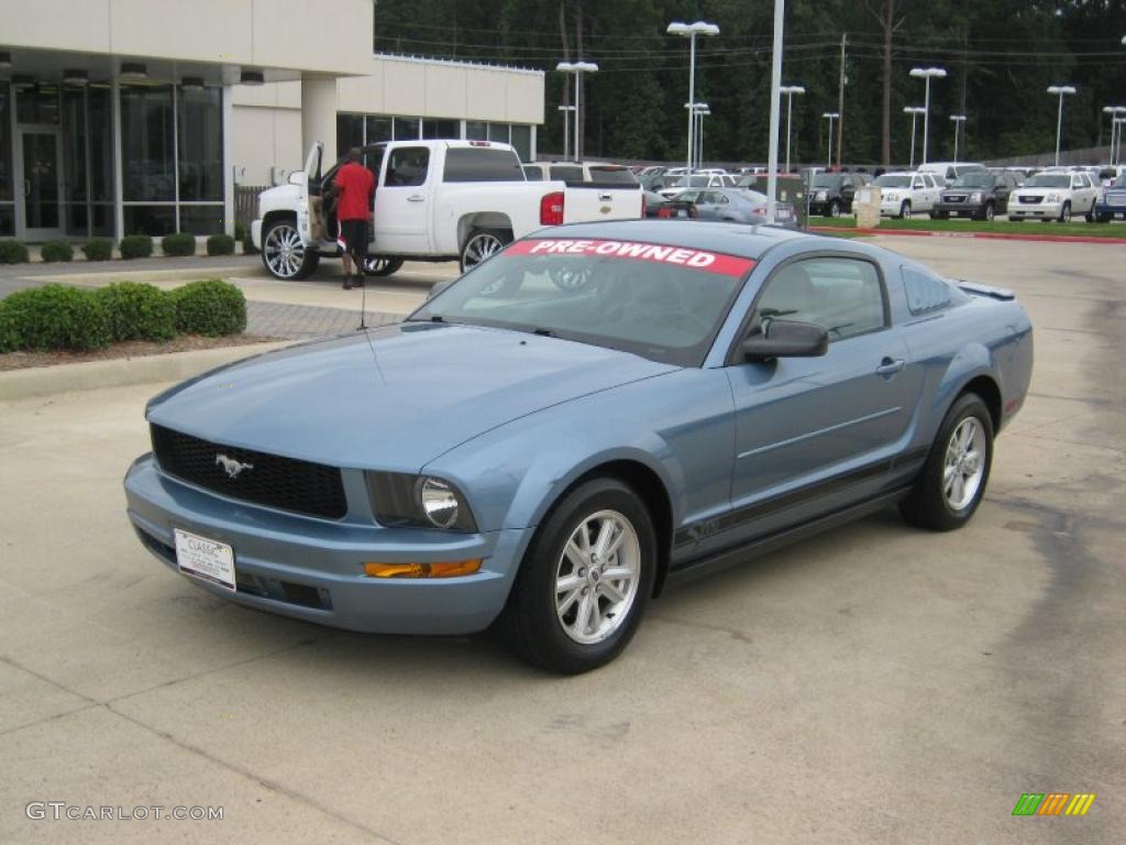 2008 Mustang V6 Premium Coupe - Vista Blue Metallic / Charcoal Black/Dove photo #1